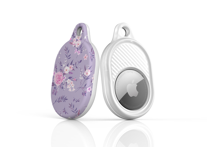 Stylish printed AirTag case with keyring, custom Apple AirTag cover for women, protective AirTag holder accessory