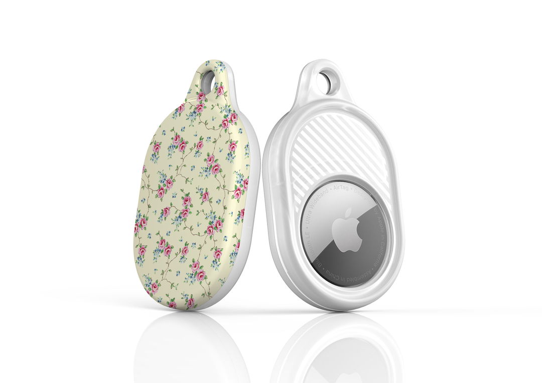 Stylish printed AirTag case with keyring, custom Apple AirTag cover for women, protective AirTag holder accessory