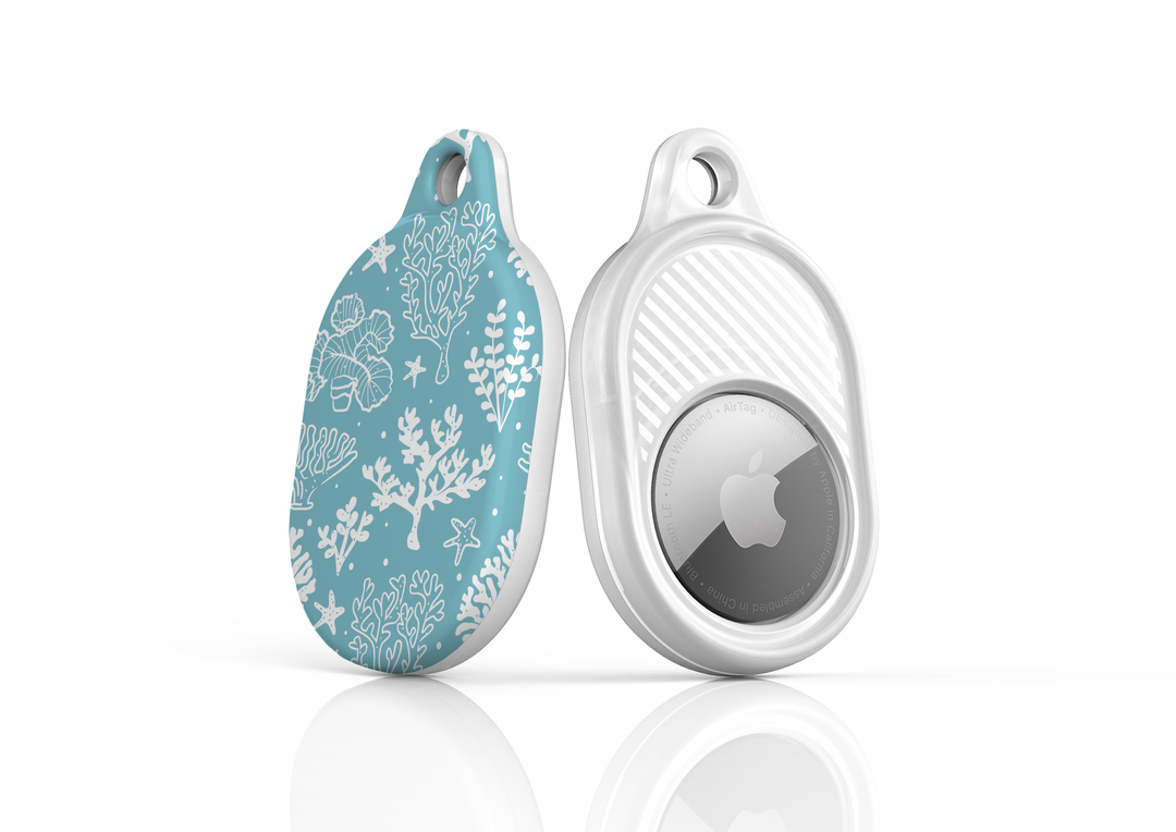 Stylish printed AirTag case with keyring, custom Apple AirTag cover for women, protective AirTag holder accessory