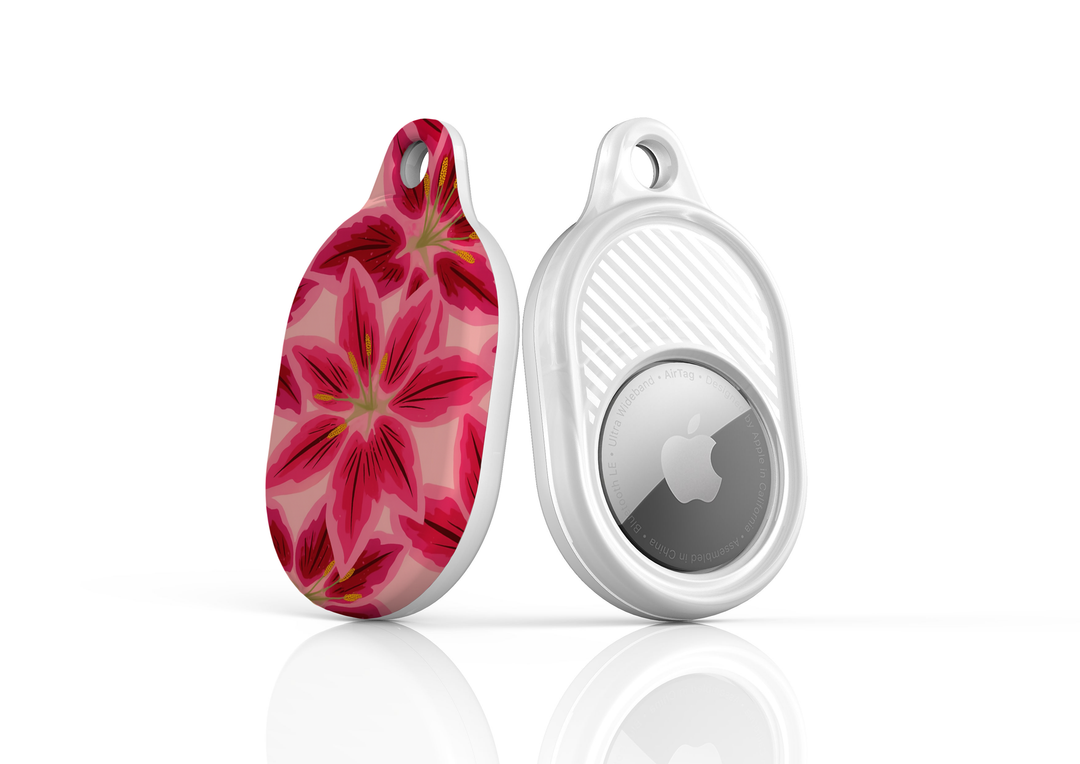 Stylish printed AirTag case with keyring, custom Apple AirTag cover for women, protective AirTag holder accessory