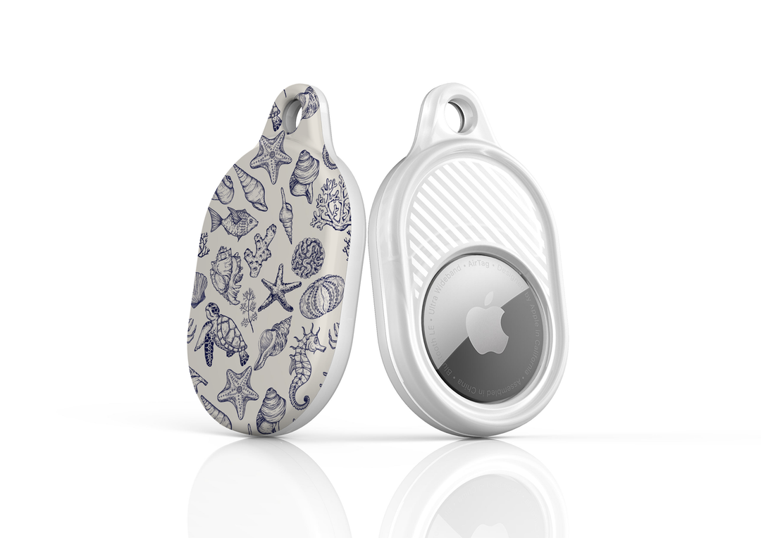 Stylish printed AirTag case with keyring, custom Apple AirTag cover for women, protective AirTag holder accessory