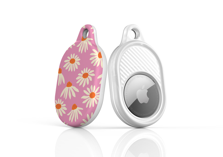 Stylish printed AirTag case with keyring, custom Apple AirTag cover for women, protective AirTag holder accessory