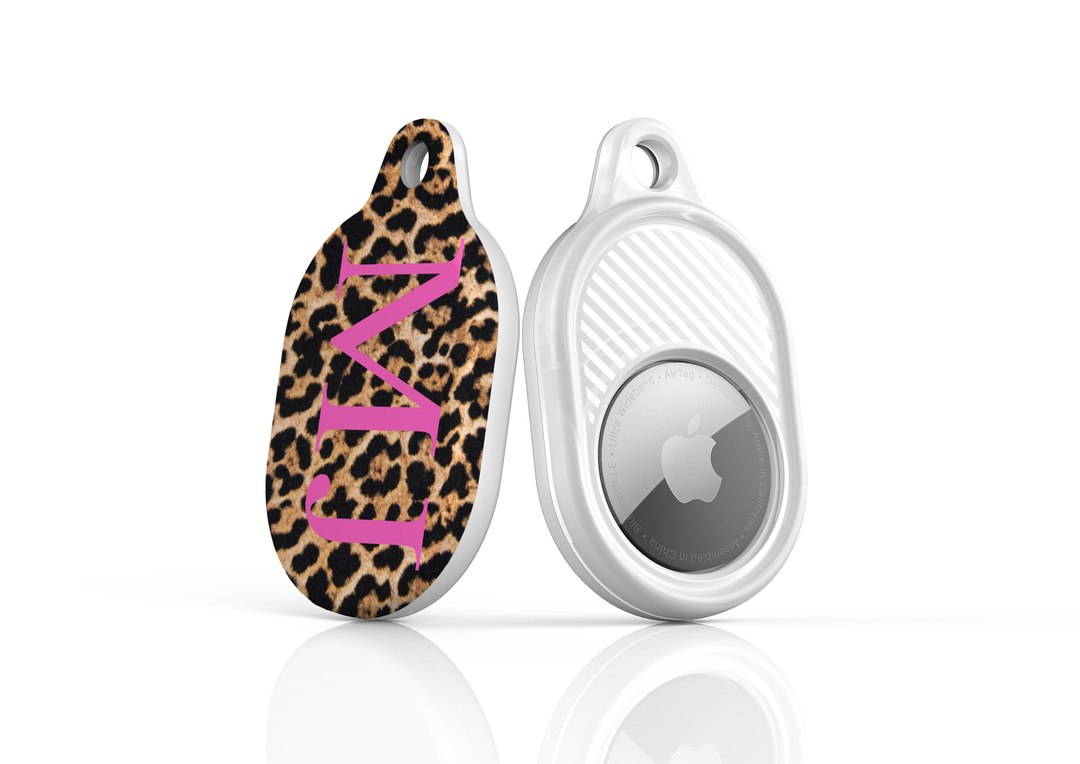 Stylish printed AirTag case with keyring, custom Apple AirTag cover for women, protective AirTag holder accessory