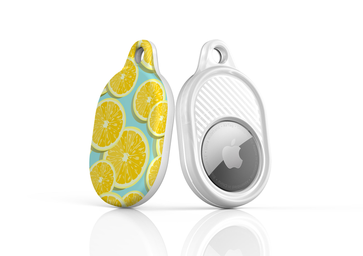 Stylish printed AirTag case with keyring, custom Apple AirTag cover for women, protective AirTag holder accessory