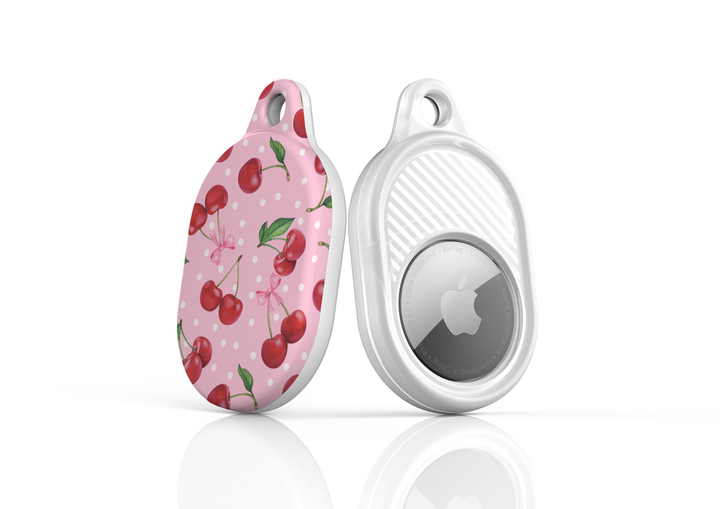 Stylish printed AirTag case with keyring, custom Apple AirTag cover for women, protective AirTag holder accessory