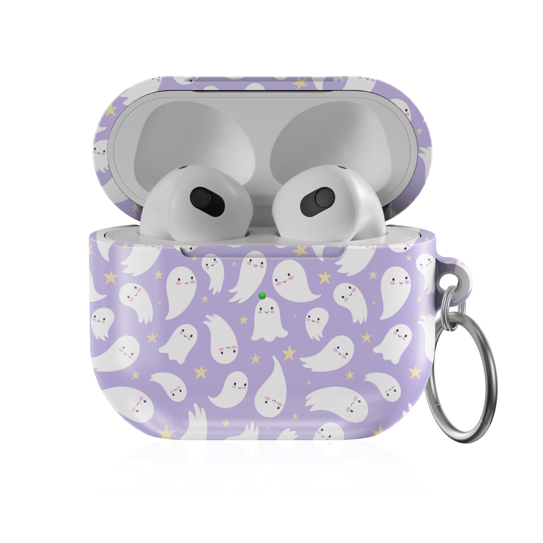 Pastel Skull AirPods Case – Purple and Pink Cute Goth Halloween Protective Cover for AirPods Pro, Pro 2, and AirPods 3