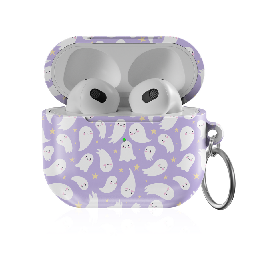 Pastel Skull AirPods Case – Purple and Pink Cute Goth Halloween Protective Cover for AirPods Pro, Pro 2, and AirPods 3