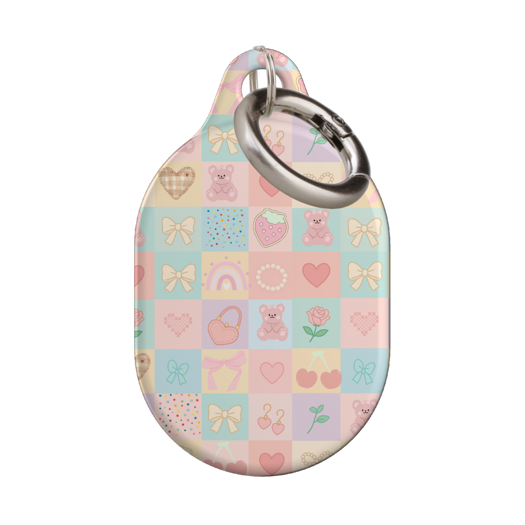 Stylish printed AirTag case with keyring, custom Apple AirTag cover for women, protective AirTag holder accessory