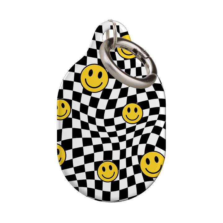 Stylish printed AirTag case with keyring, custom Apple AirTag cover for women, protective AirTag holder accessory