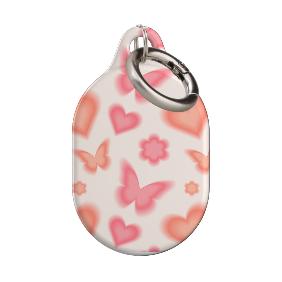 Stylish printed AirTag case with keyring, custom Apple AirTag cover for women, protective AirTag holder accessory