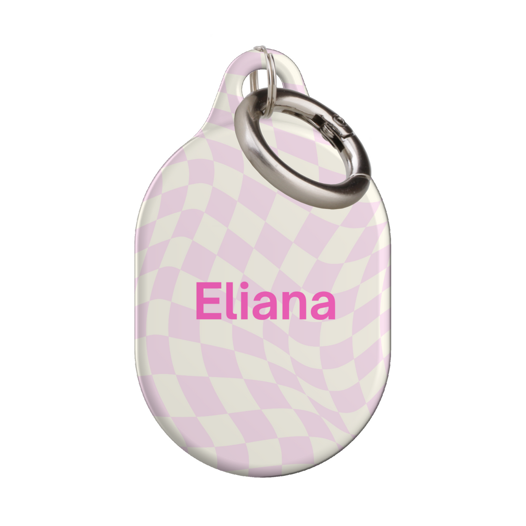 Stylish printed AirTag case with keyring, custom Apple AirTag cover for women, protective AirTag holder accessory