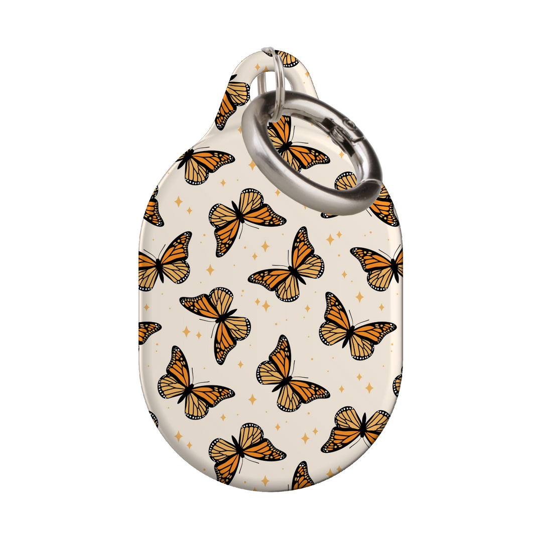 Stylish printed AirTag case with keyring, custom Apple AirTag cover for women, protective AirTag holder accessory