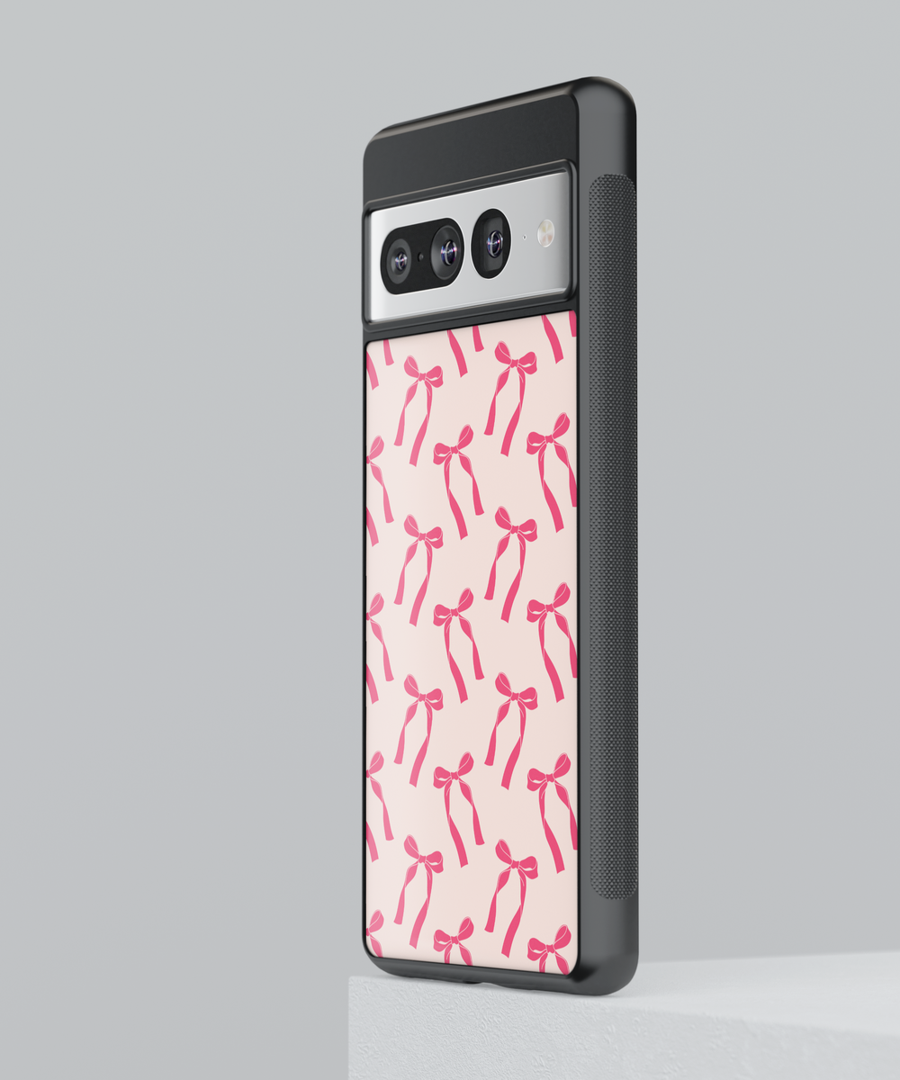 Pink Bow Aesthetic Google Pixel Case - Compatible with Pixel 9 Pro XL, Pixel 9, Pixel 9 Pro, Pixel 8 Pro, Pixel 8a, and Pixel 8 - Coquette Ribbon Design