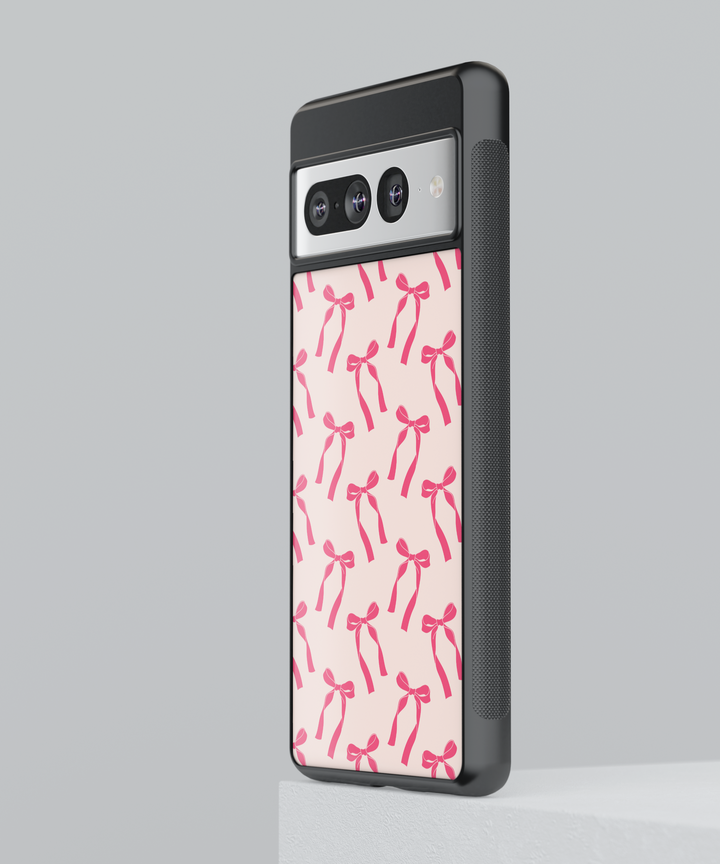 Pink Bow Aesthetic Google Pixel Case - Compatible with Pixel 9 Pro XL, Pixel 9, Pixel 9 Pro, Pixel 8 Pro, Pixel 8a, and Pixel 8 - Coquette Ribbon Design