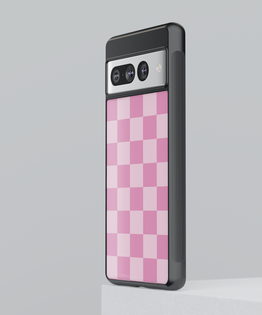Light Pink Checkered Google Pixel Case - Compatible with Pixel 9 Pro XL, Pixel 9, Pixel 9 Pro, Pixel 8 Pro, Pixel 8a, and Pixel 8 - Aesthetic Pastel Grid Pattern