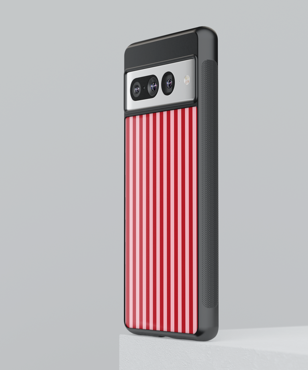 Red Striped Google Pixel Case - Compatible with Pixel 9 Pro XL, Pixel 9, Pixel 9 Pro, Pixel 8 Pro, Pixel 8a, and Pixel 8 - Classic Bold Aesthetic Protective Cover