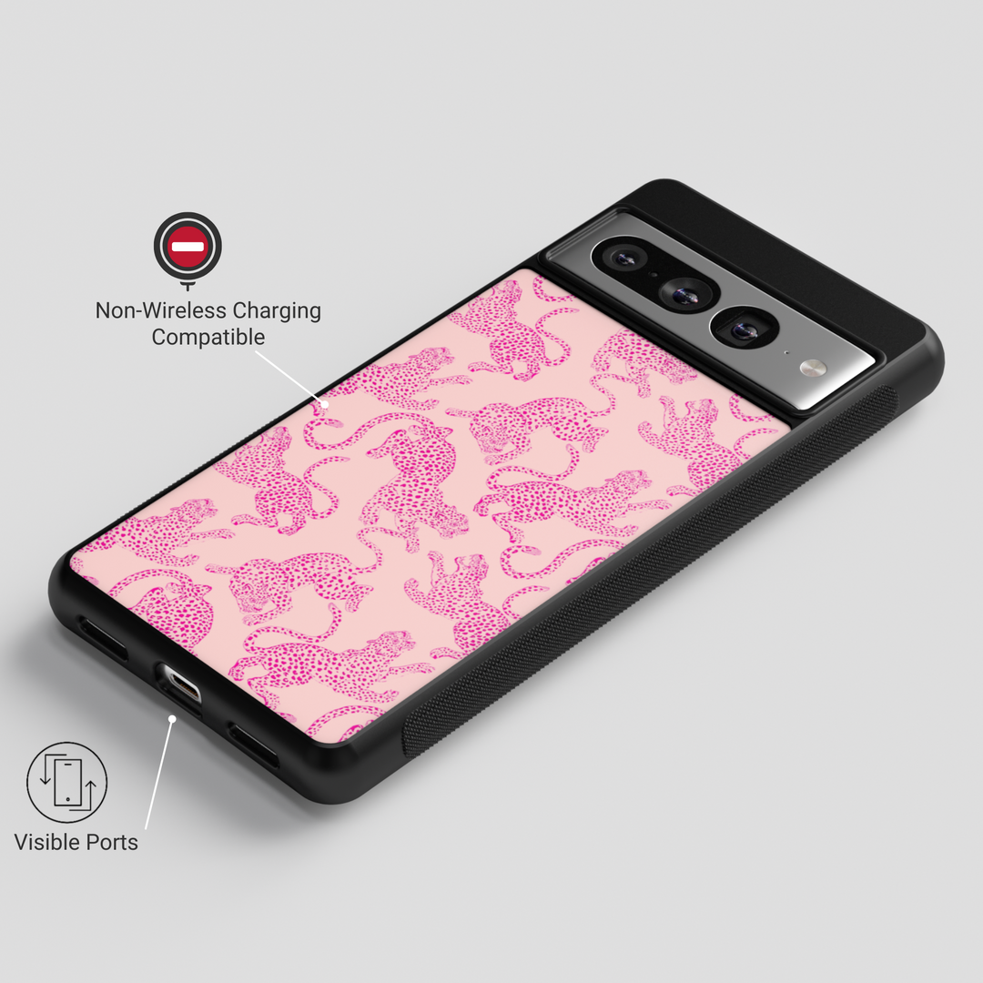 Pink Leopard Print Google Pixel Case - Compatible with Pixel 9 Pro XL, Pixel 9, Pixel 9 Pro, Pixel 8 Pro, Pixel 8a, and Pixel 8 - Trendy Aesthetic Animal Pattern Protective Cover