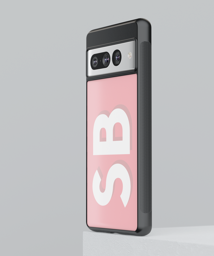 Personalized Initials Google Pixel Case - Custom Monogram Design for Pixel 9 Pro XL, Pixel 9, Pixel 9 Pro, Pixel 8 Pro, Pixel 8a, Pixel 8 - Aesthetic Minimalist Soft Pink