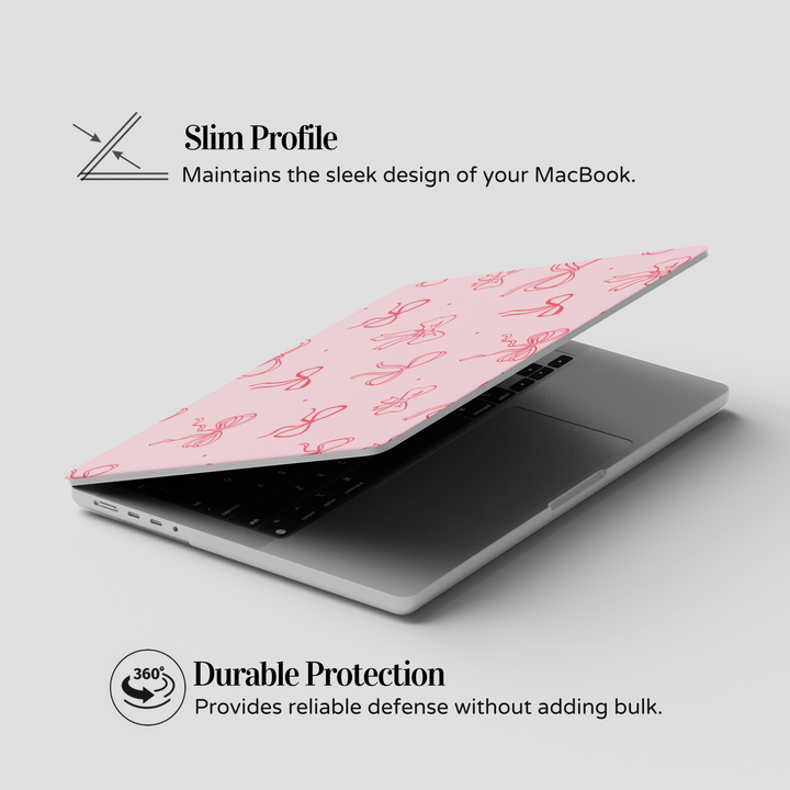 Pink bow MacBook case for Air 13, Air 15, Pro 13, Pro 14, Pro 16, Retina 15, MacBook 11 cover, 2020–2022 laptop skin for women