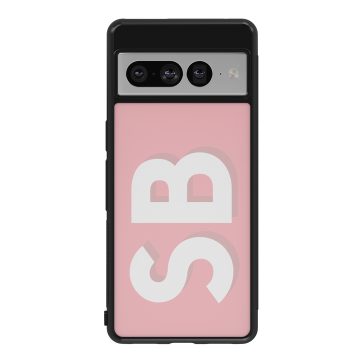 Personalized Initials Google Pixel Case - Custom Monogram Design for Pixel 9 Pro XL, Pixel 9, Pixel 9 Pro, Pixel 8 Pro, Pixel 8a, Pixel 8 - Aesthetic Minimalist Soft Pink
