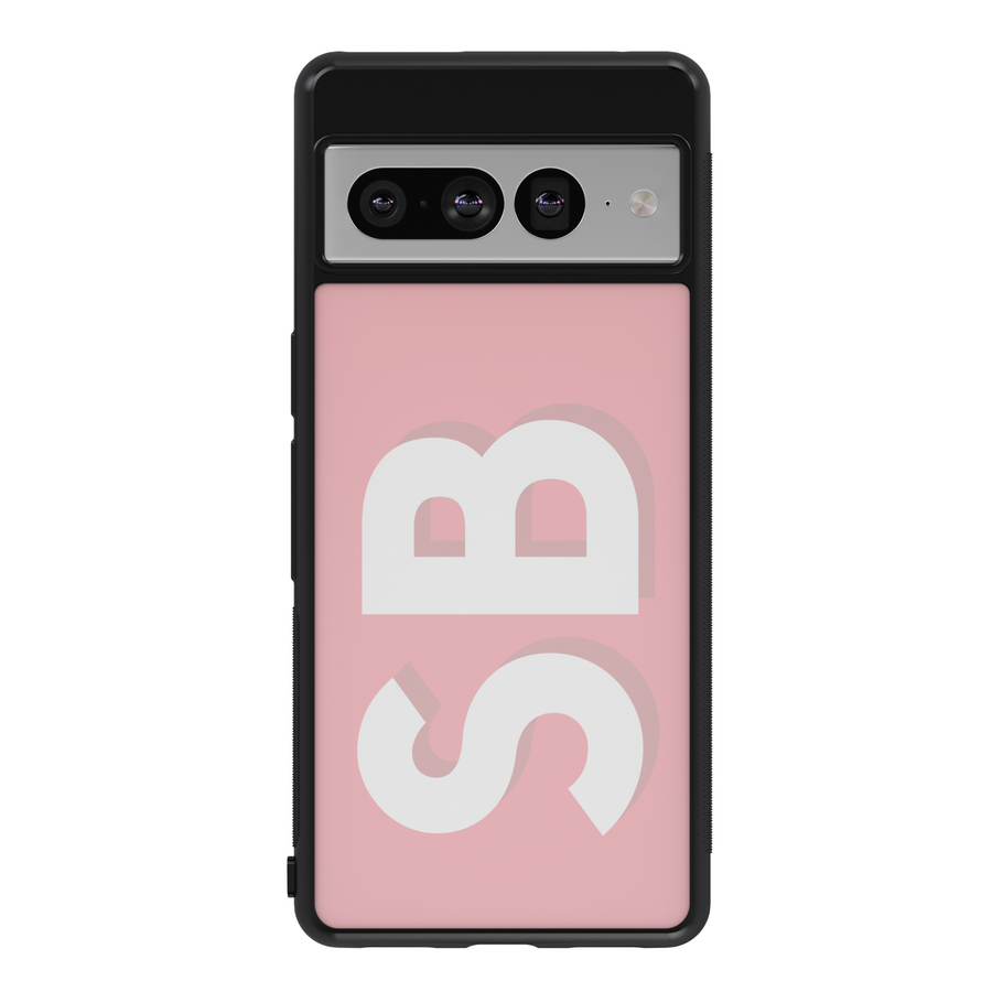 Personalized Initials Google Pixel Case - Custom Monogram Design for Pixel 9 Pro XL, Pixel 9, Pixel 9 Pro, Pixel 8 Pro, Pixel 8a, Pixel 8 - Aesthetic Minimalist Soft Pink