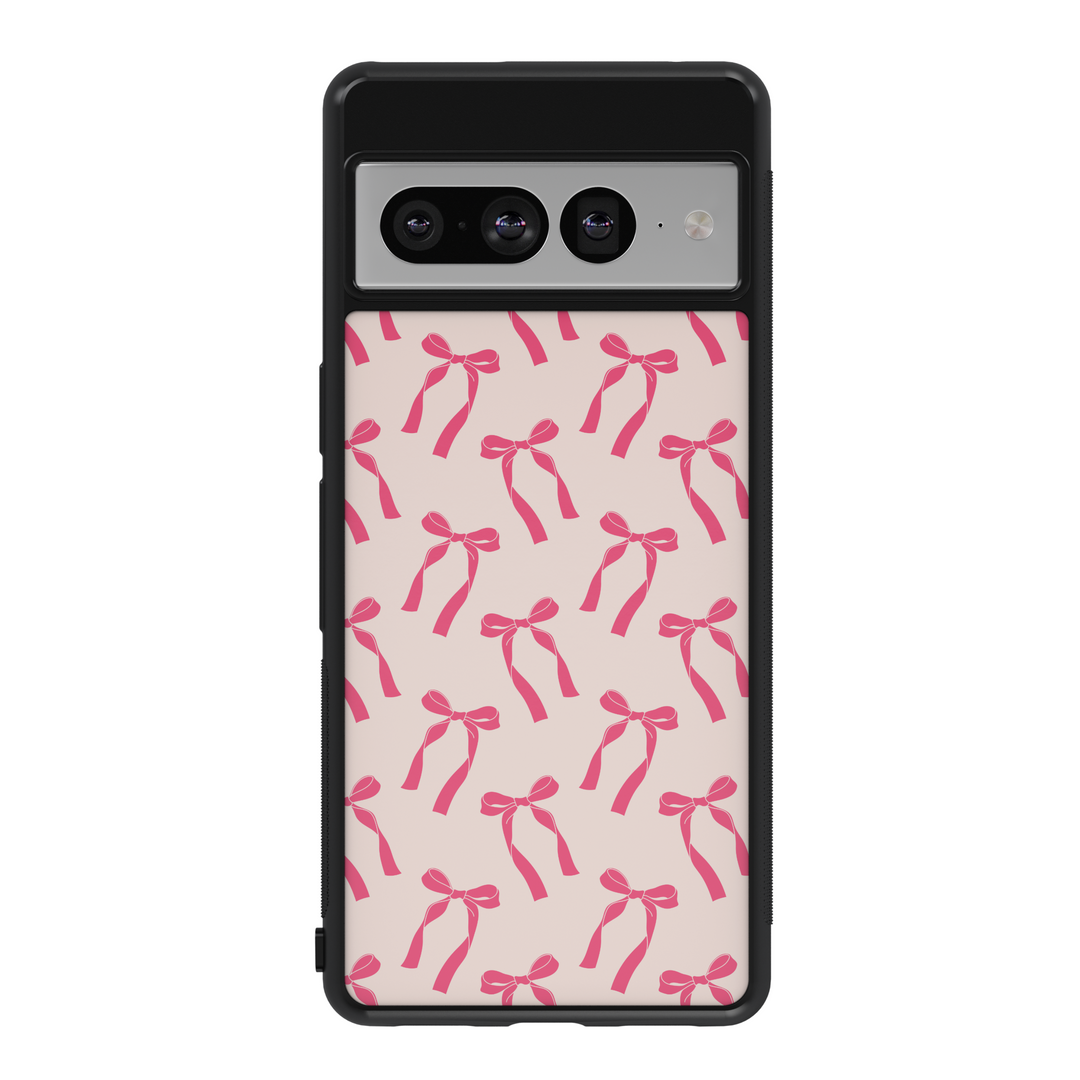 Pink Bow Aesthetic Google Pixel Case - Compatible with Pixel 9 Pro XL, Pixel 9, Pixel 9 Pro, Pixel 8 Pro, Pixel 8a, and Pixel 8 - Coquette Ribbon Design