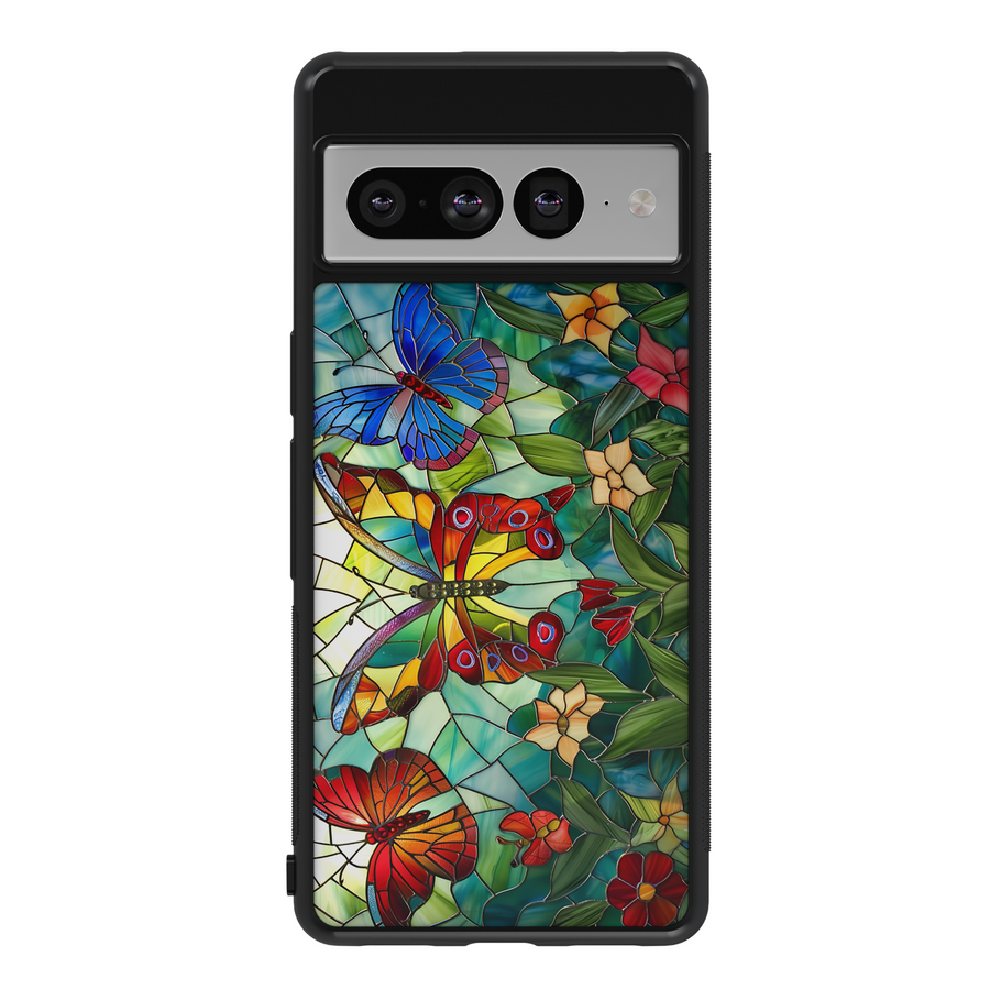 Stained Glass Butterfly Google Pixel Case - Vibrant Nature-Inspired Design for Pixel 9 Pro XL, Pixel 9, Pixel 9 Pro, Pixel 8 Pro, Pixel 8a, Pixel 8