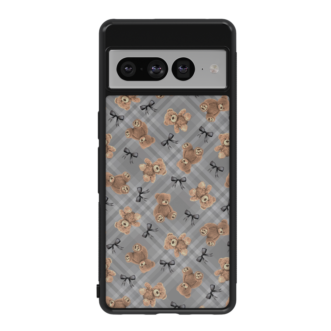 Teddy Bear Plaid Google Pixel Case - Compatible with Pixel 9 Pro XL, Pixel 9, Pixel 9 Pro, Pixel 8 Pro, Pixel 8a, and Pixel 8 - Cute Aesthetic Protective Cover