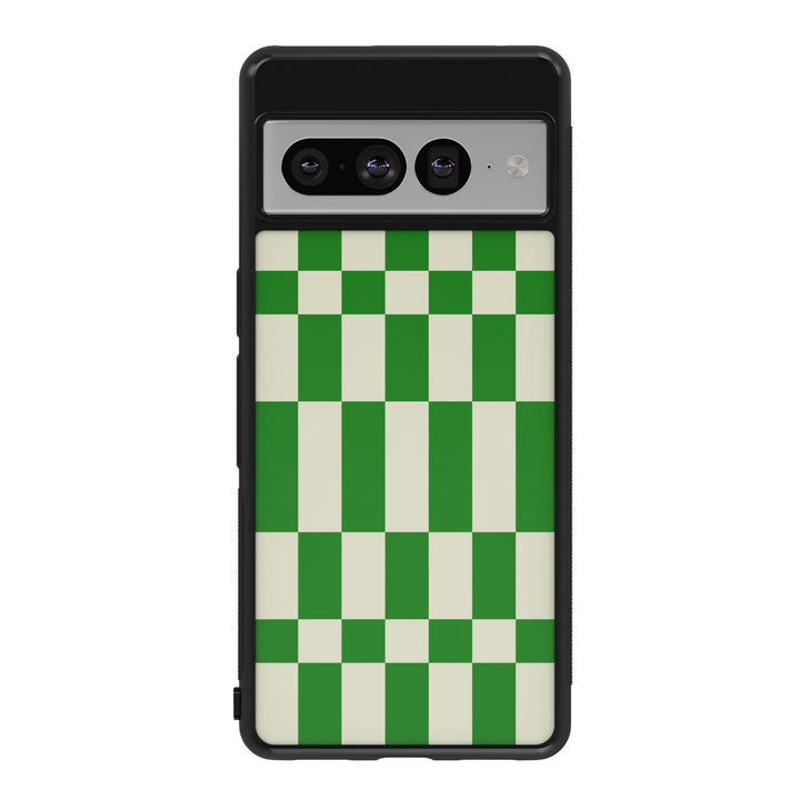 Green Checkerboard Google Pixel Case - Compatible with Pixel 9 Pro XL, Pixel 9, Pixel 9 Pro, Pixel 8 Pro, Pixel 8a, and Pixel 8 - Trendy Aesthetic Protective Cover