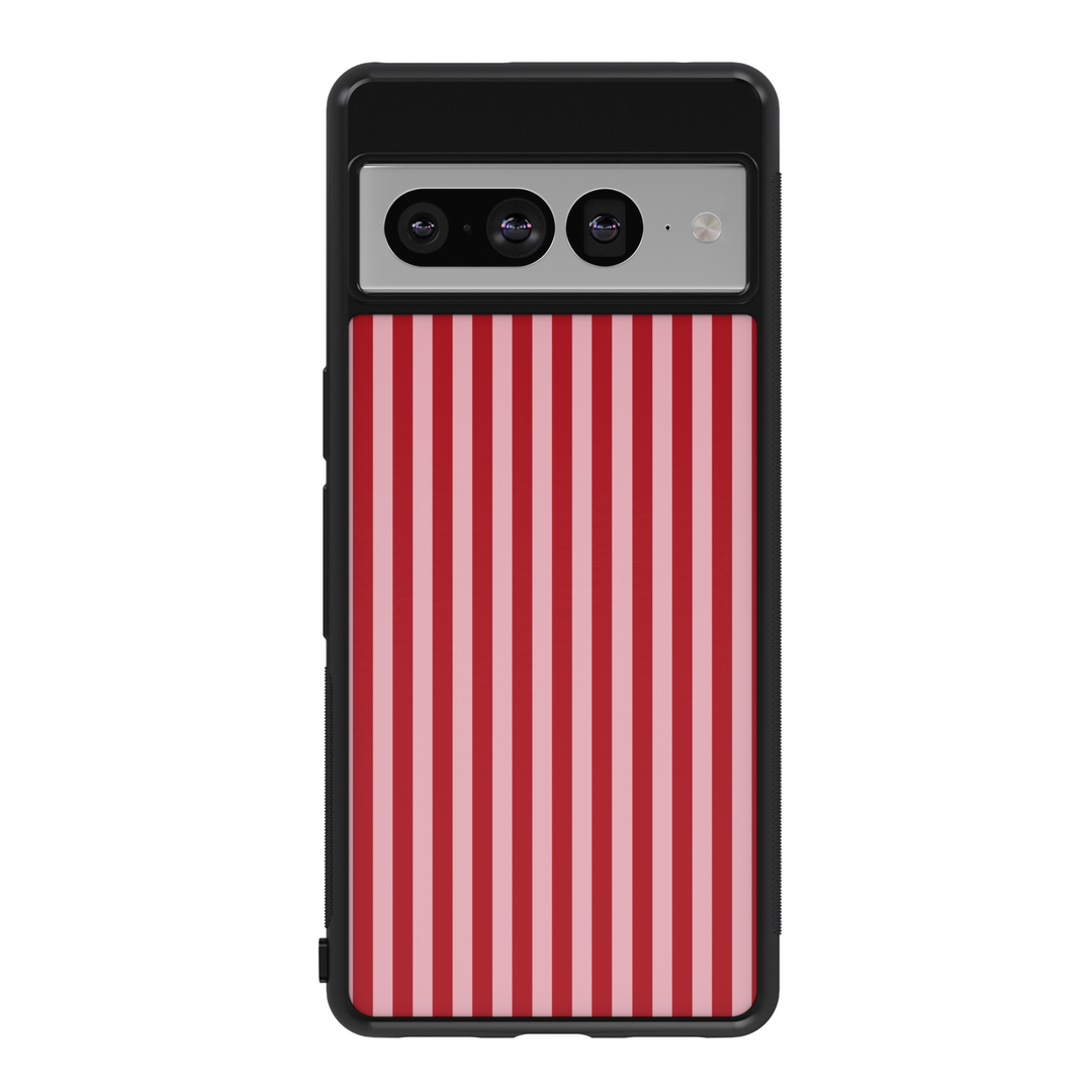 Red Striped Google Pixel Case - Compatible with Pixel 9 Pro XL, Pixel 9, Pixel 9 Pro, Pixel 8 Pro, Pixel 8a, and Pixel 8 - Classic Bold Aesthetic Protective Cover