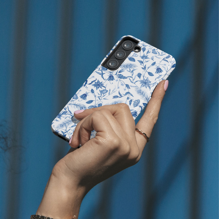 blue floral Phone case, toile print Galaxy S25 floral case, vintage floral Galaxy S24 case, botanical phone case for Samsung, blue and white iPhone cover, French toile Galaxy S24fe case, elegant floral protective case, aesthetic botanical Galaxy S23 case, chic floral Galaxy S25 Ultra case for women