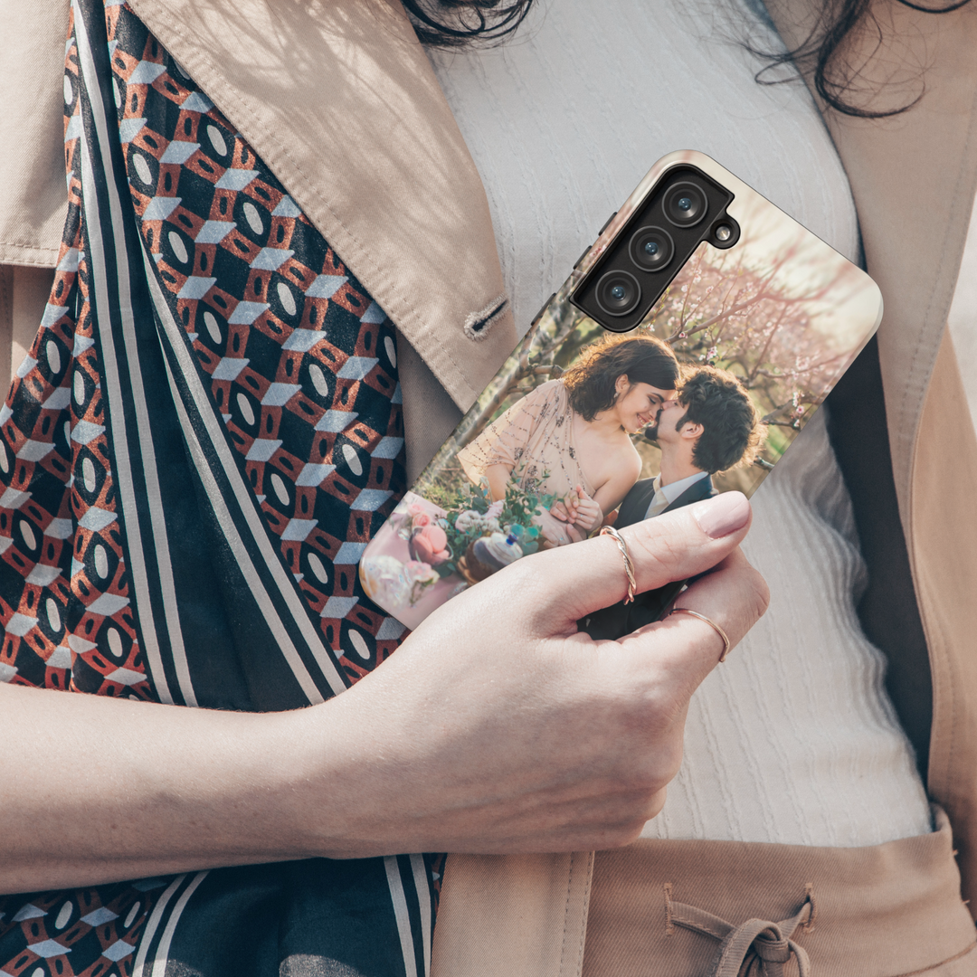 Custom photo phone case featuring your favorite personal image printed with high-quality detail, providing durable protection for your smartphone. Perfect for iPhone and Samsung Galaxy models. Personalized gift, photo phone cover, custom phone case for men and women.