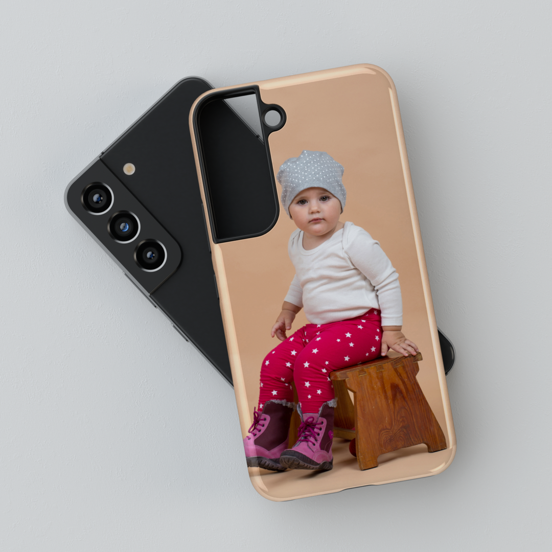 Custom photo phone case featuring your favorite personal image printed with high-quality detail, providing durable protection for your smartphone. Perfect for iPhone and Samsung Galaxy models. Personalized gift, photo phone cover, custom phone case for men and women.