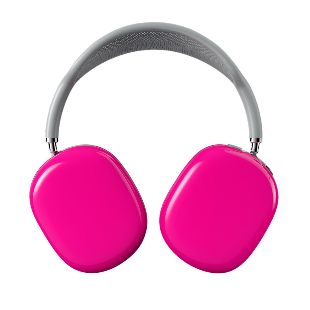 Solid hot pink AirPods Max cover, minimalist and vibrant headphone skin for Apple AirPods Max, bold aesthetic tech accessory.