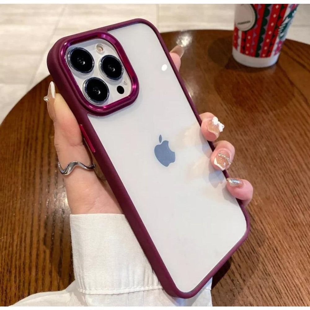 iPhone Clear Case Metallic - Burgundy - CASELIX