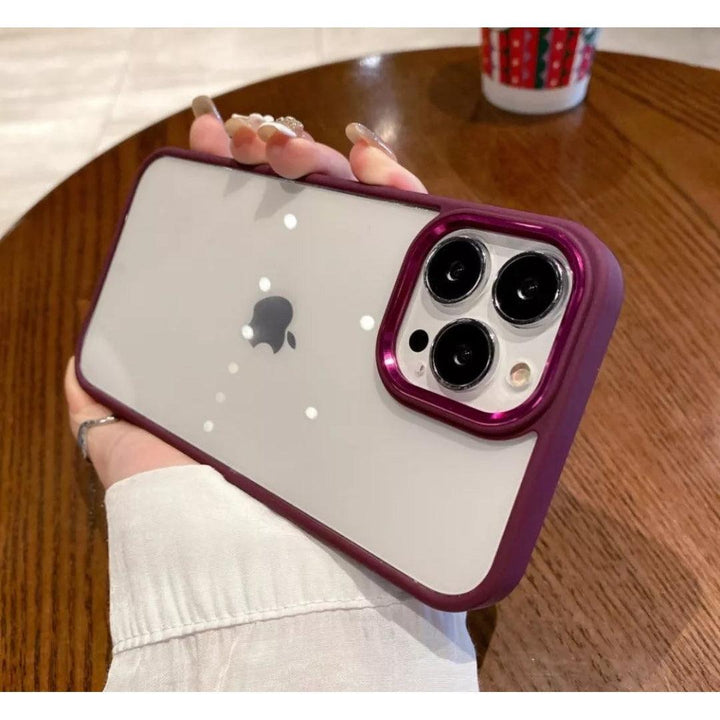 iPhone Clear Case Metallic - Burgundy - CASELIX