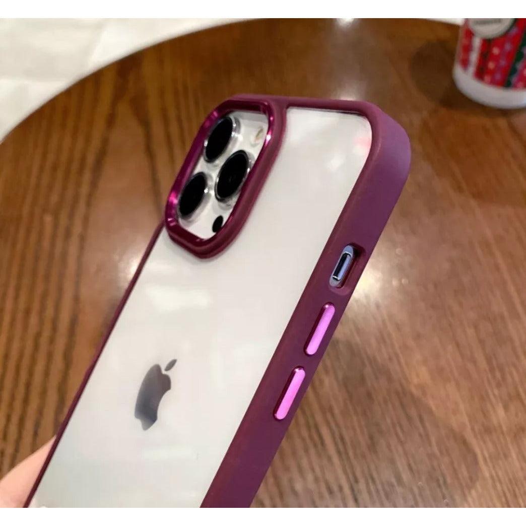 iPhone Clear Case Metallic - Burgundy - CASELIX