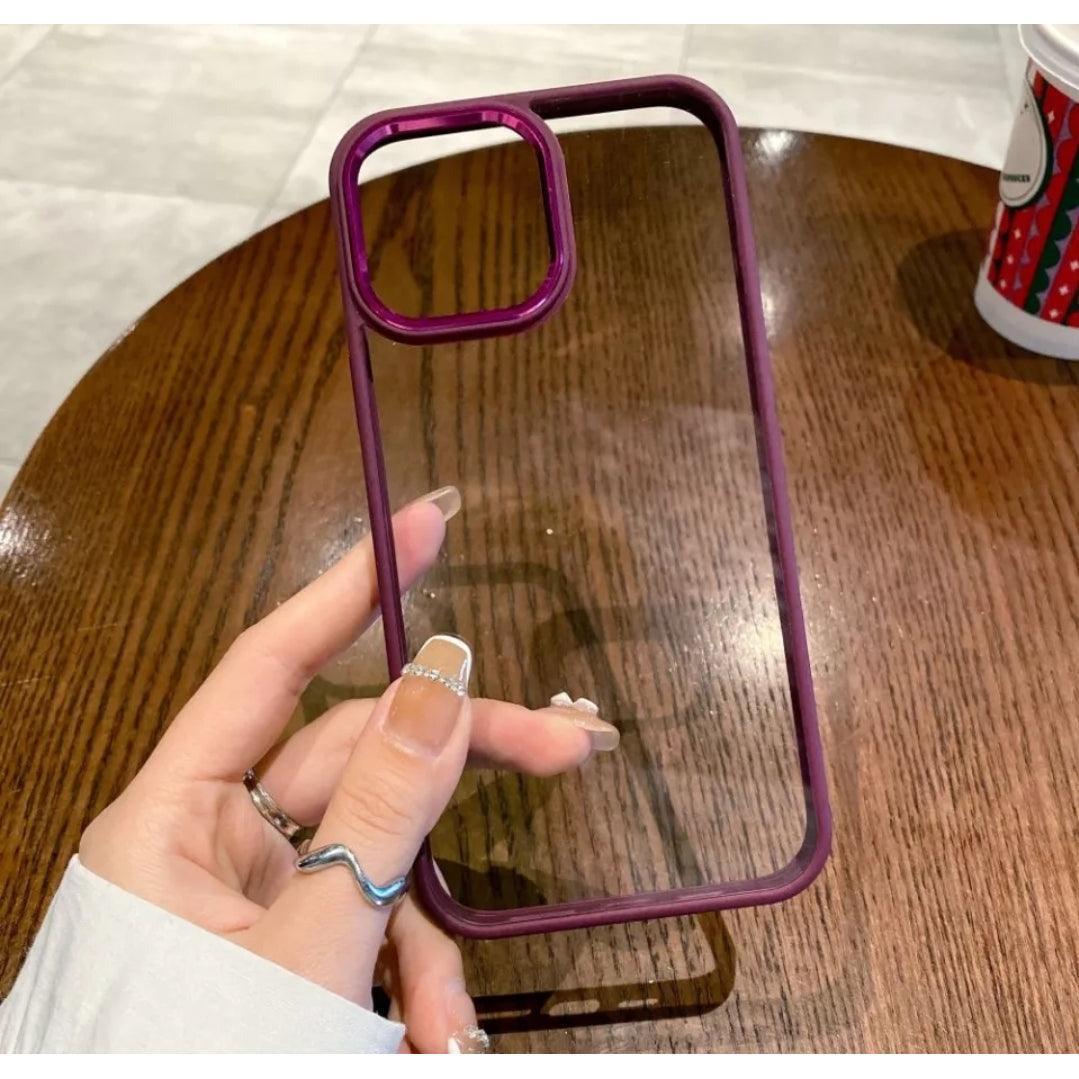 iPhone Clear Case Metallic - Burgundy - CASELIX