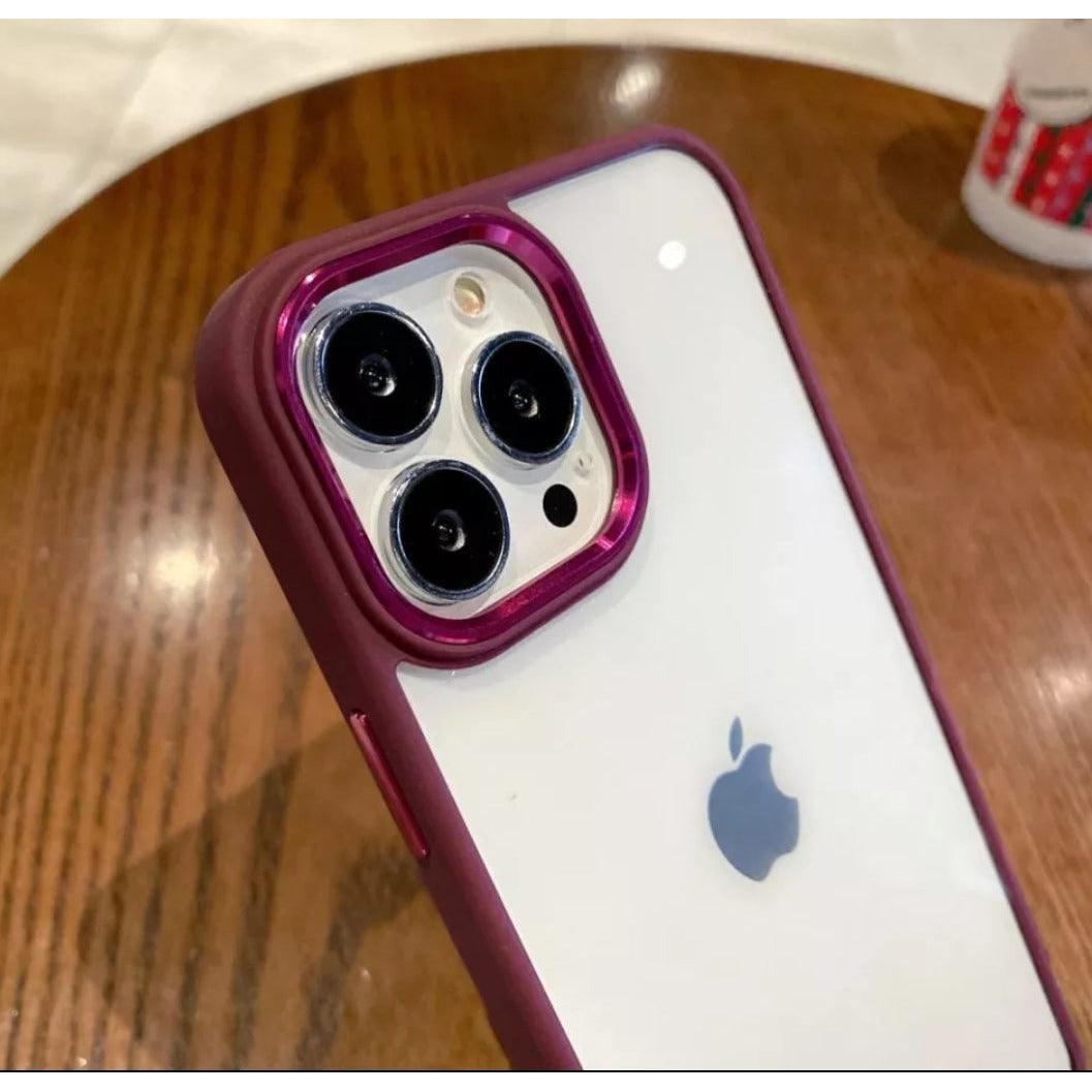 iPhone Clear Case Metallic - Burgundy - CASELIX