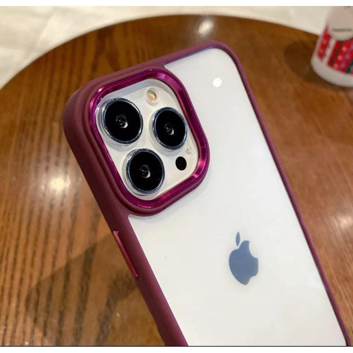 iPhone Clear Case Metallic - Burgundy - CASELIX