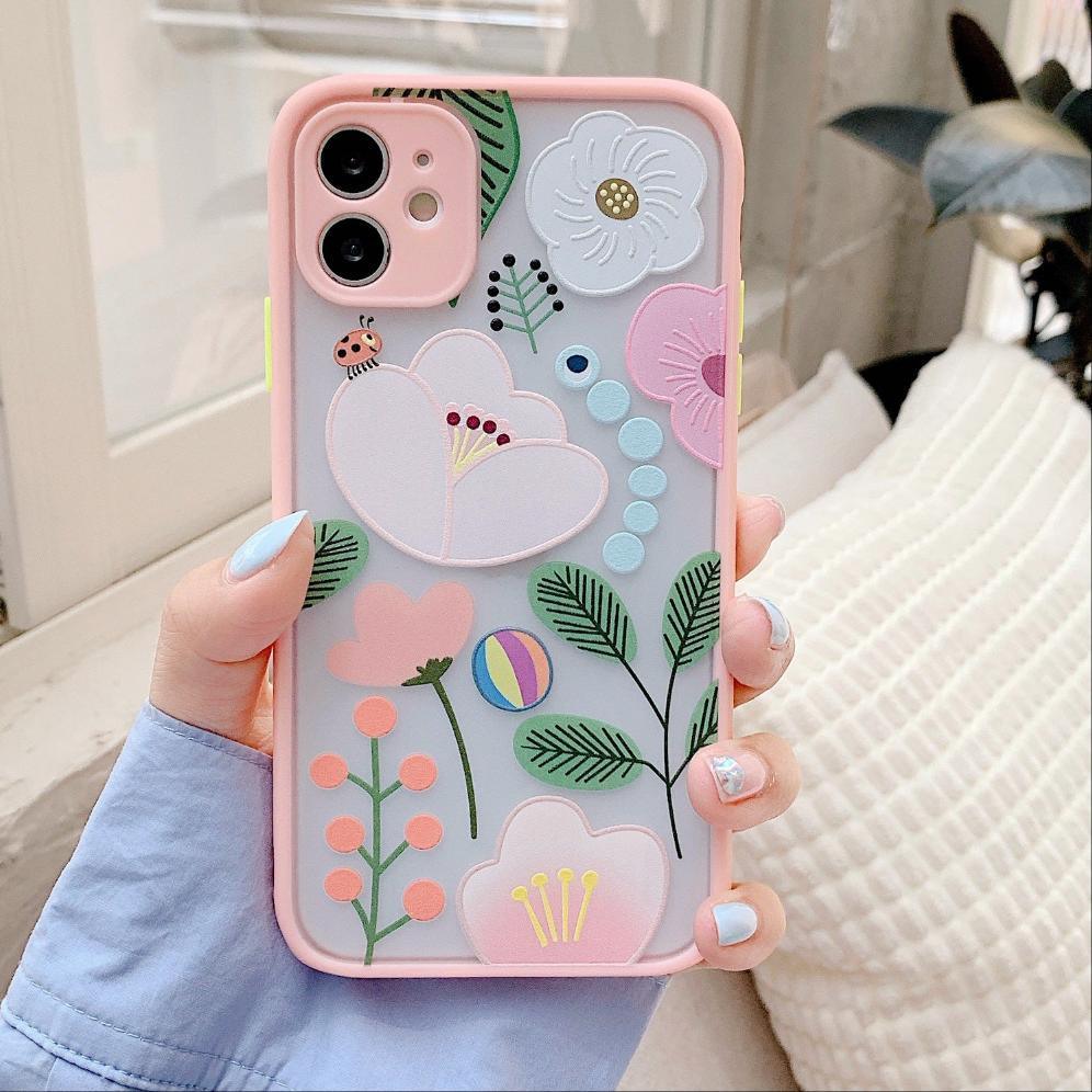 iPhone Case Floral Hybrid - Pink - CASELIX