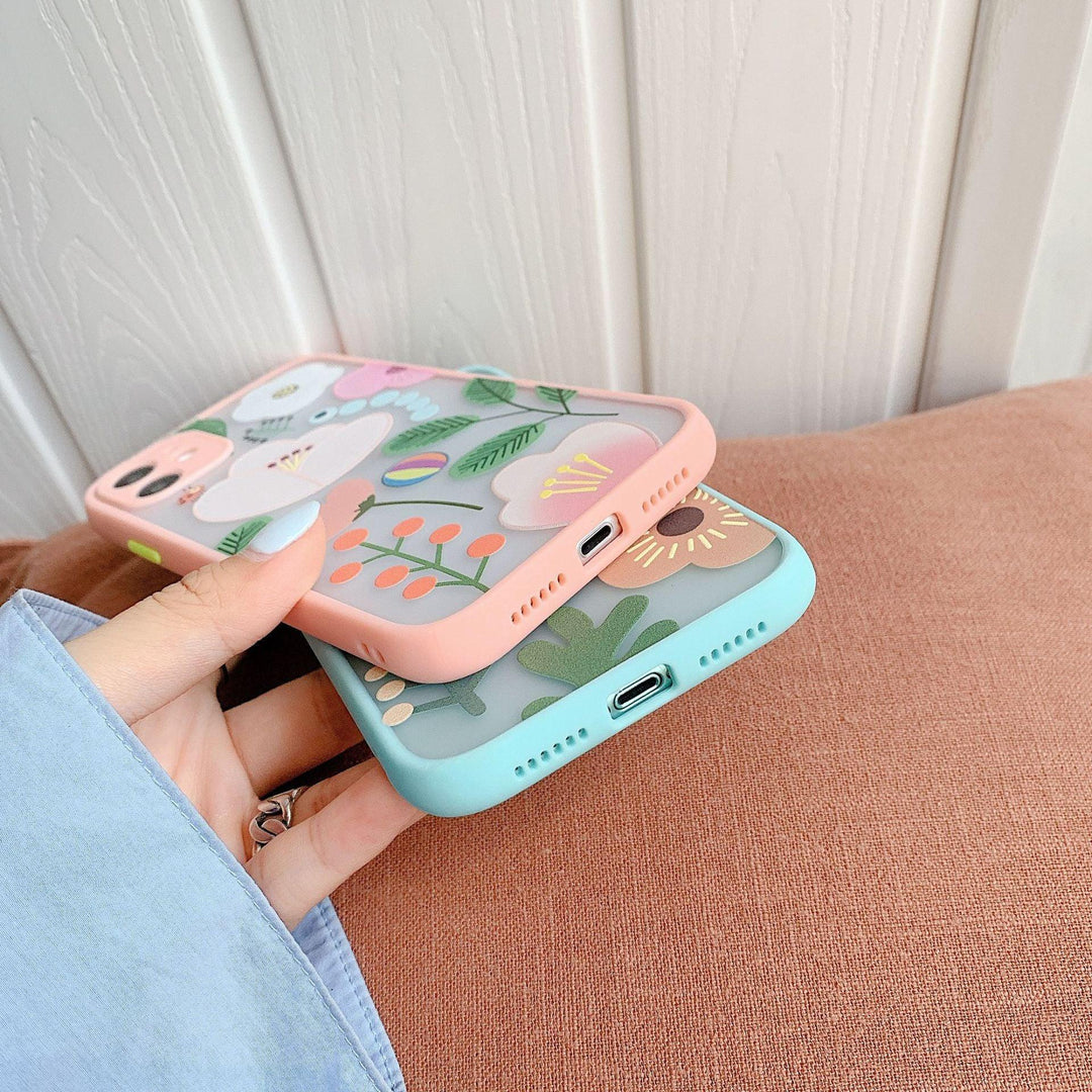 iPhone Case Floral Hybrid - Pink - CASELIX