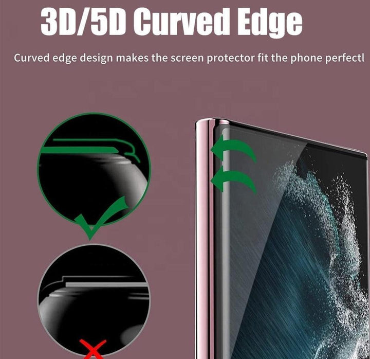 Samsung Galaxy Tempered Glass Screen Protector Curved - Crystal Clear - CASELIX