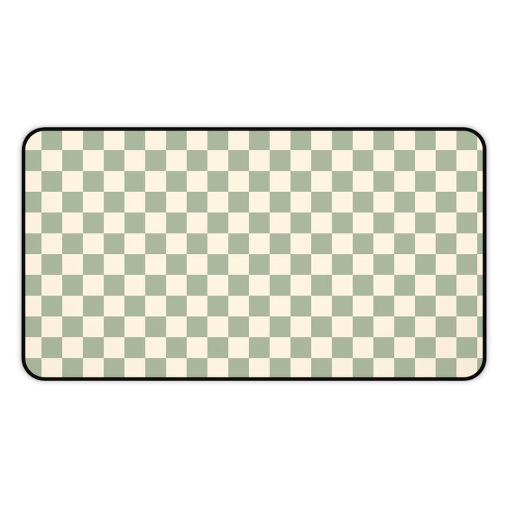 sage desk mat, green desk pad, checkered mat, office decor, home office mat, desk accessory, eco-friendly mat, geometric mat, desk mat green, pattern desk pad, work from home, minimal desk mat, trendy desk mat