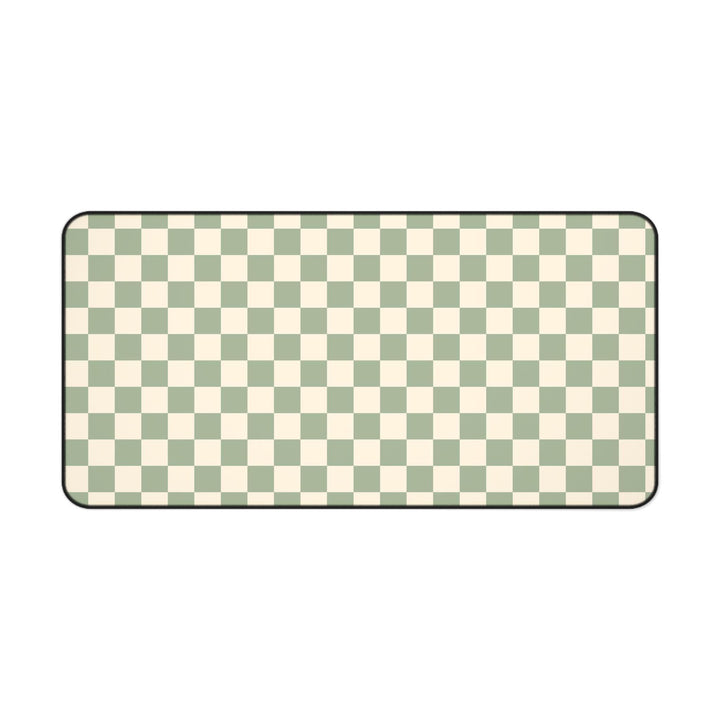 sage desk mat, green desk pad, checkered mat, office decor, home office mat, desk accessory, eco-friendly mat, geometric mat, desk mat green, pattern desk pad, work from home, minimal desk mat, trendy desk mat