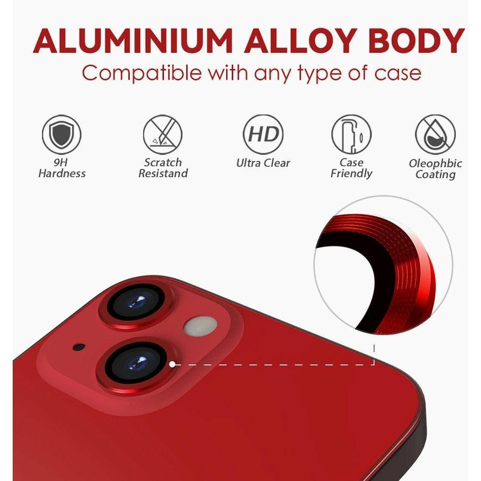 iPhone 13 Camera Lens Protector tempered glass - Red - CASELIX