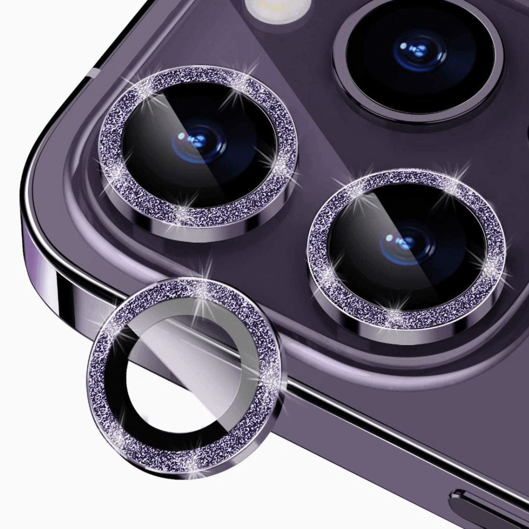 CASELIX iPhone 14 Pro Max Camera Lens Protector Deep Purple Glitter