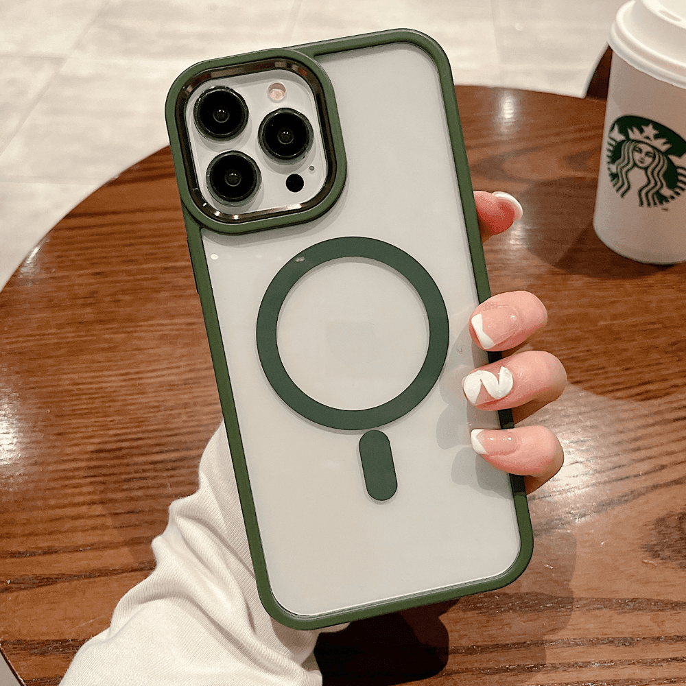iPhone Case Clear Metallic Magsafe - Midnight Green - CASELIX
