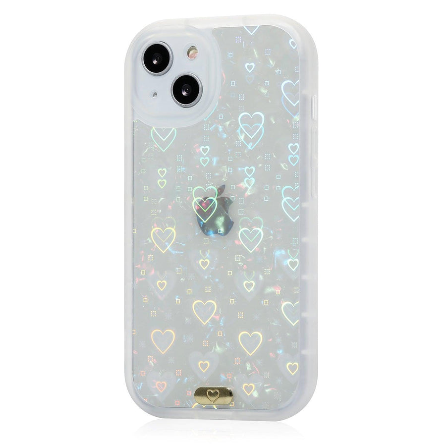 iPhone Case Holographic Hearts - Opal - CASELIX
