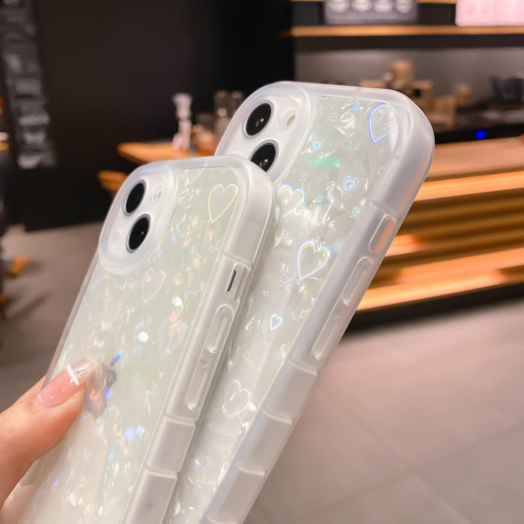 iPhone Case Holographic Hearts - Opal - CASELIX